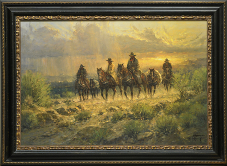 Cowhands on the Avenue by artist G Harvey